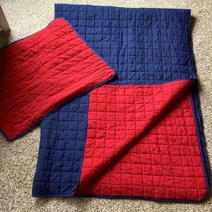 Boys/Girls Red and Blue quilted reversible comforter set.  Twin